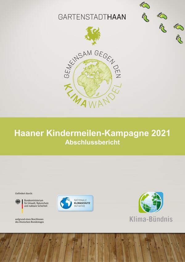 Deckblatt des Abschlussberichtes zur Kindermeilen-Kampagne 2021 in Haan
